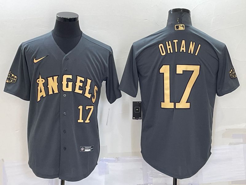 Men Los Angeles Angels #17 Ohtani Grey 2022 All Star Nike MLB Jerseys